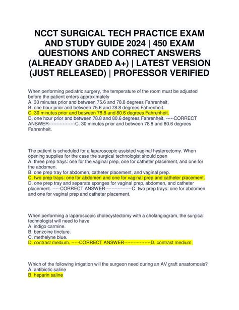 free surgical tech practice test